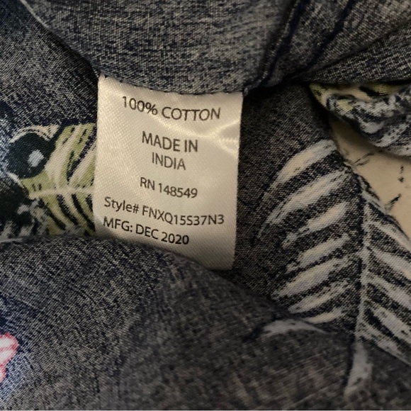 Free Planet Mens Tropical Floral Print Short Sleeve Button-Up Shirt | Size 3X - Picture 8 of 8